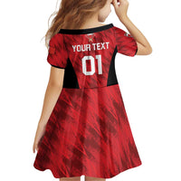 Custom Bahrain Cricket Family Matching Off Shoulder Short Dress and Hawaiian Shirt Come On Team Bahrain - Wonder Print Shop