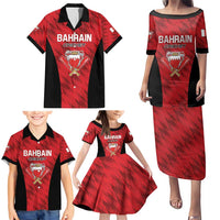 Custom Bahrain Cricket Family Matching Puletasi and Hawaiian Shirt Come On Team Bahrain - Wonder Print Shop