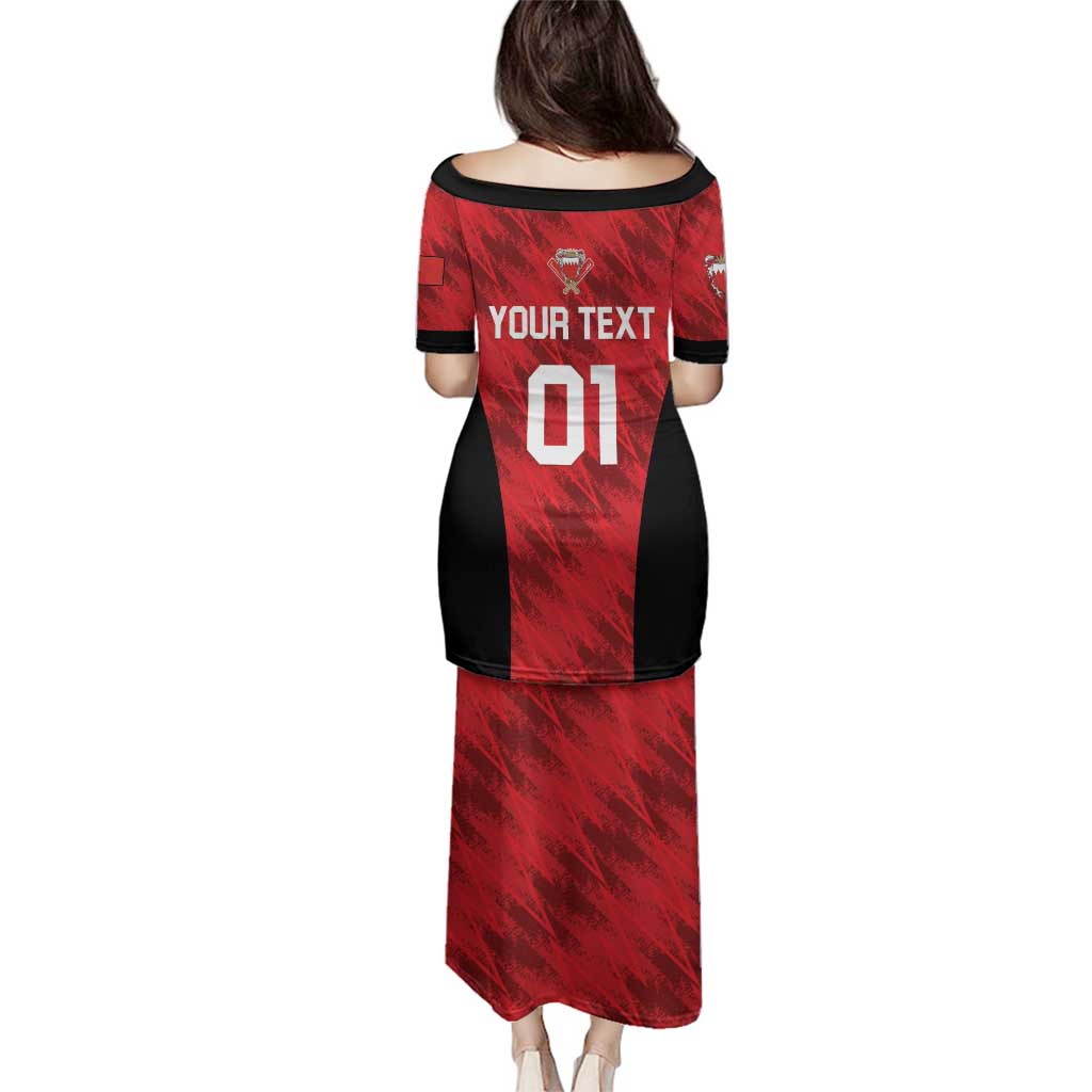 Custom Bahrain Cricket Family Matching Puletasi and Hawaiian Shirt Come On Team Bahrain - Wonder Print Shop