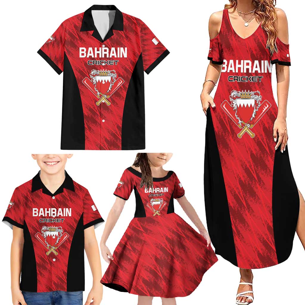 Custom Bahrain Cricket Family Matching Summer Maxi Dress and Hawaiian Shirt Come On Team Bahrain - Wonder Print Shop