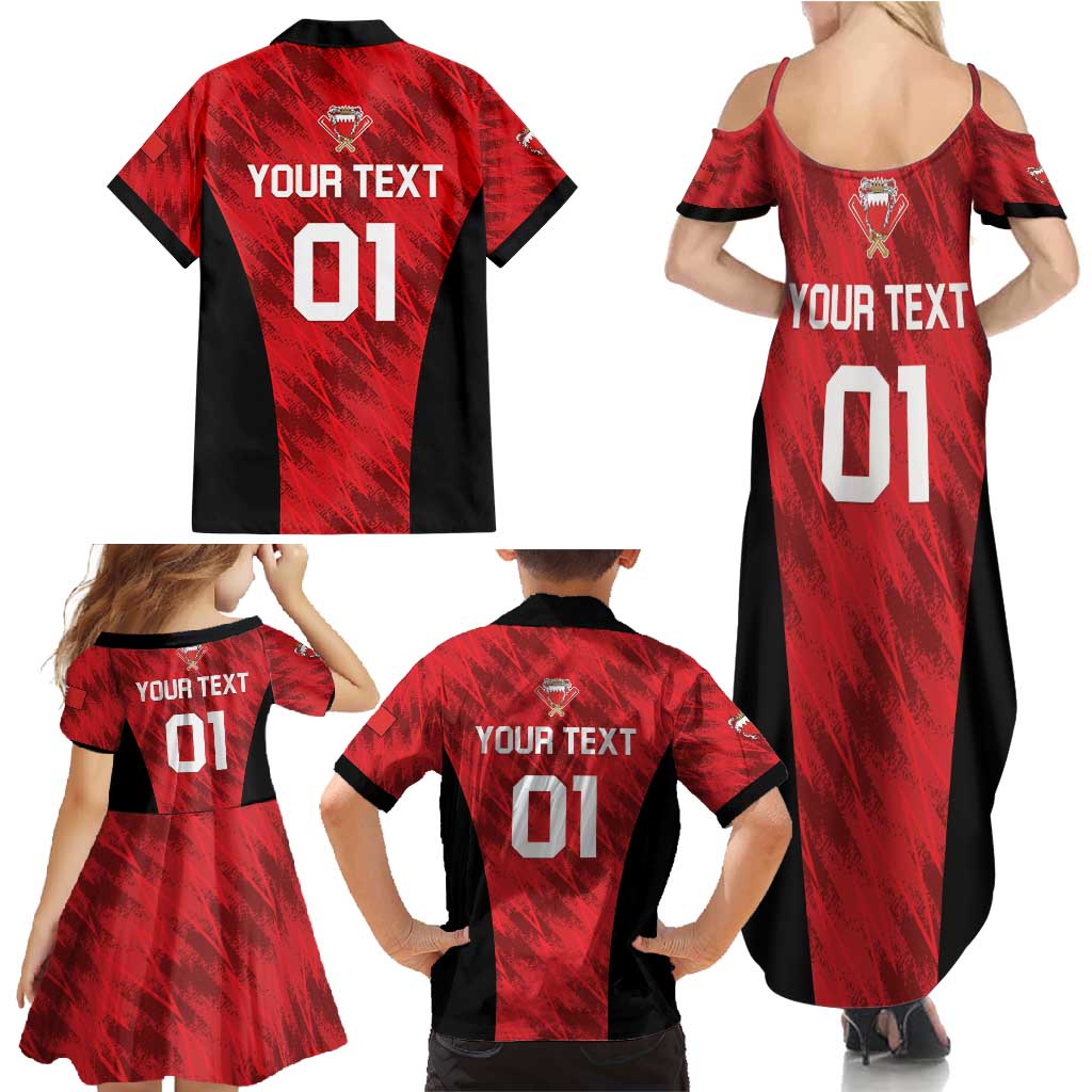 Custom Bahrain Cricket Family Matching Summer Maxi Dress and Hawaiian Shirt Come On Team Bahrain - Wonder Print Shop