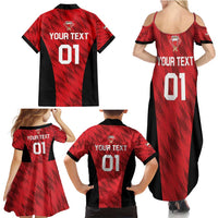 Custom Bahrain Cricket Family Matching Summer Maxi Dress and Hawaiian Shirt Come On Team Bahrain - Wonder Print Shop