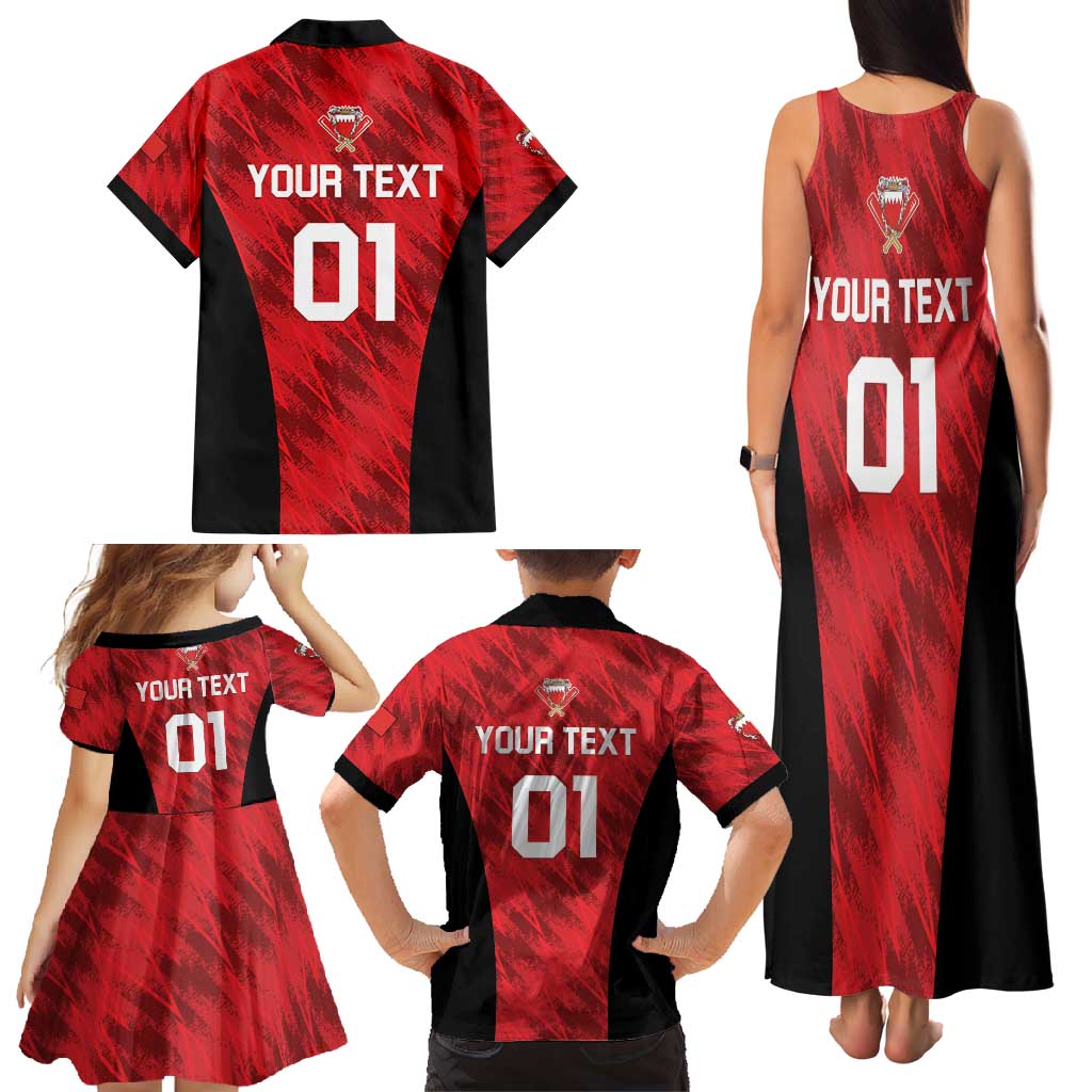 Custom Bahrain Cricket Family Matching Tank Maxi Dress and Hawaiian Shirt Come On Team Bahrain - Wonder Print Shop