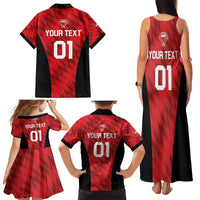Custom Bahrain Cricket Family Matching Tank Maxi Dress and Hawaiian Shirt Come On Team Bahrain - Wonder Print Shop