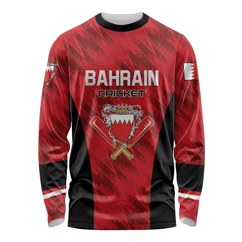 Custom Bahrain Cricket Long Sleeve Shirt Come On Team Bahrain - Wonder Print Shop