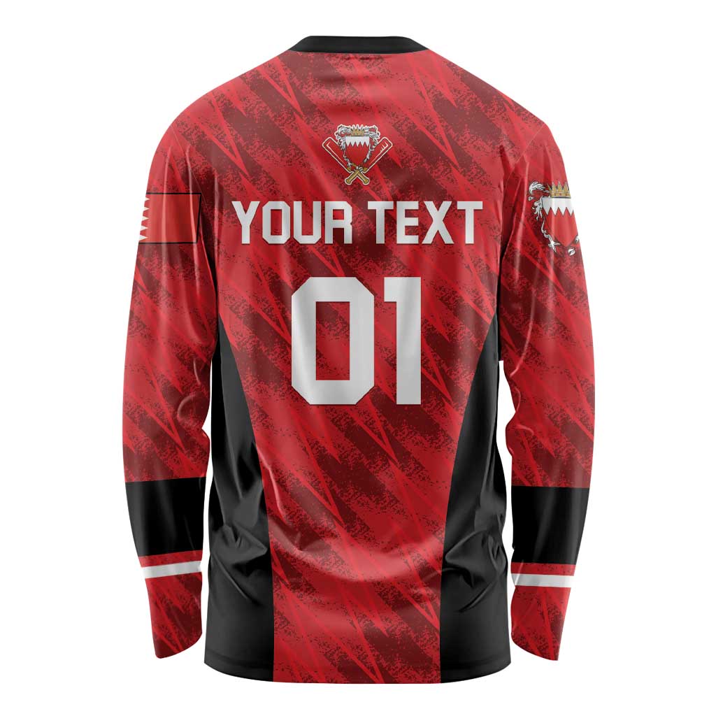 Custom Bahrain Cricket Long Sleeve Shirt Come On Team Bahrain - Wonder Print Shop