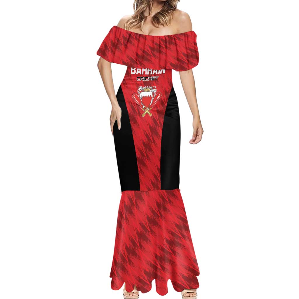 Custom Bahrain Cricket Mermaid Dress Come On Team Bahrain - Wonder Print Shop