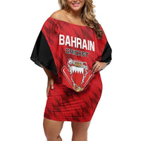 Custom Bahrain Cricket Off Shoulder Short Dress Come On Team Bahrain - Wonder Print Shop