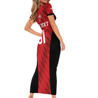 Custom Bahrain Cricket Short Sleeve Bodycon Dress Come On Team Bahrain - Wonder Print Shop