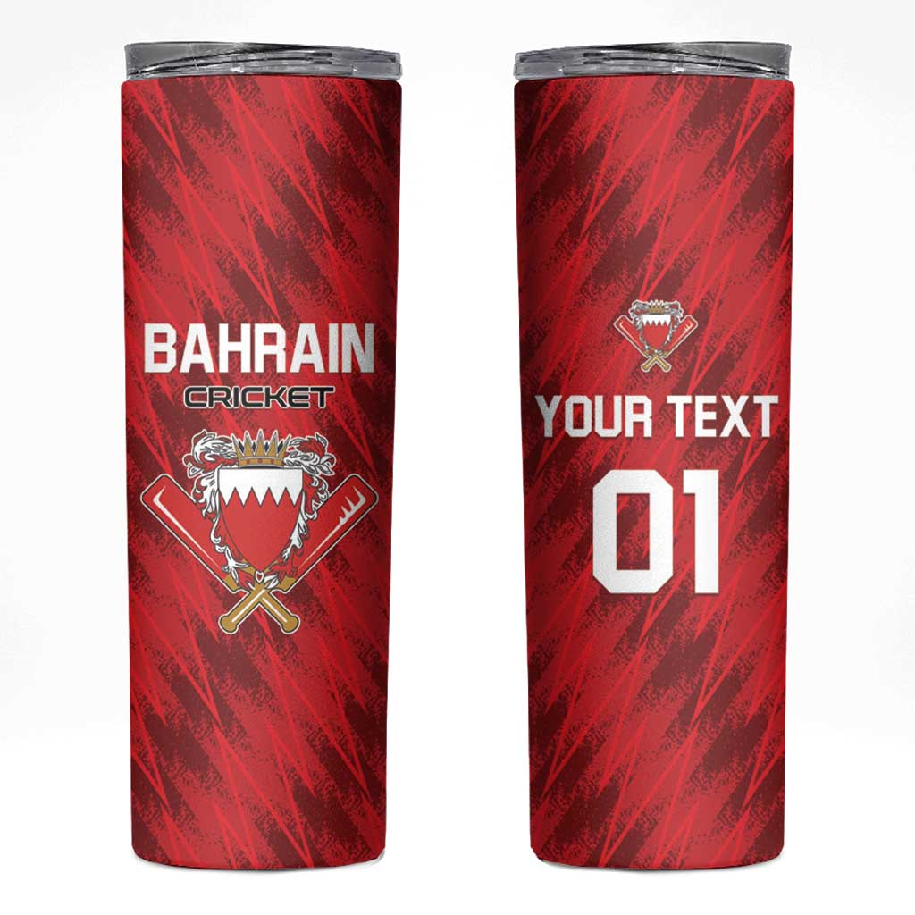 Custom Bahrain Cricket Skinny Tumbler Come On Team Bahrain - Wonder Print Shop