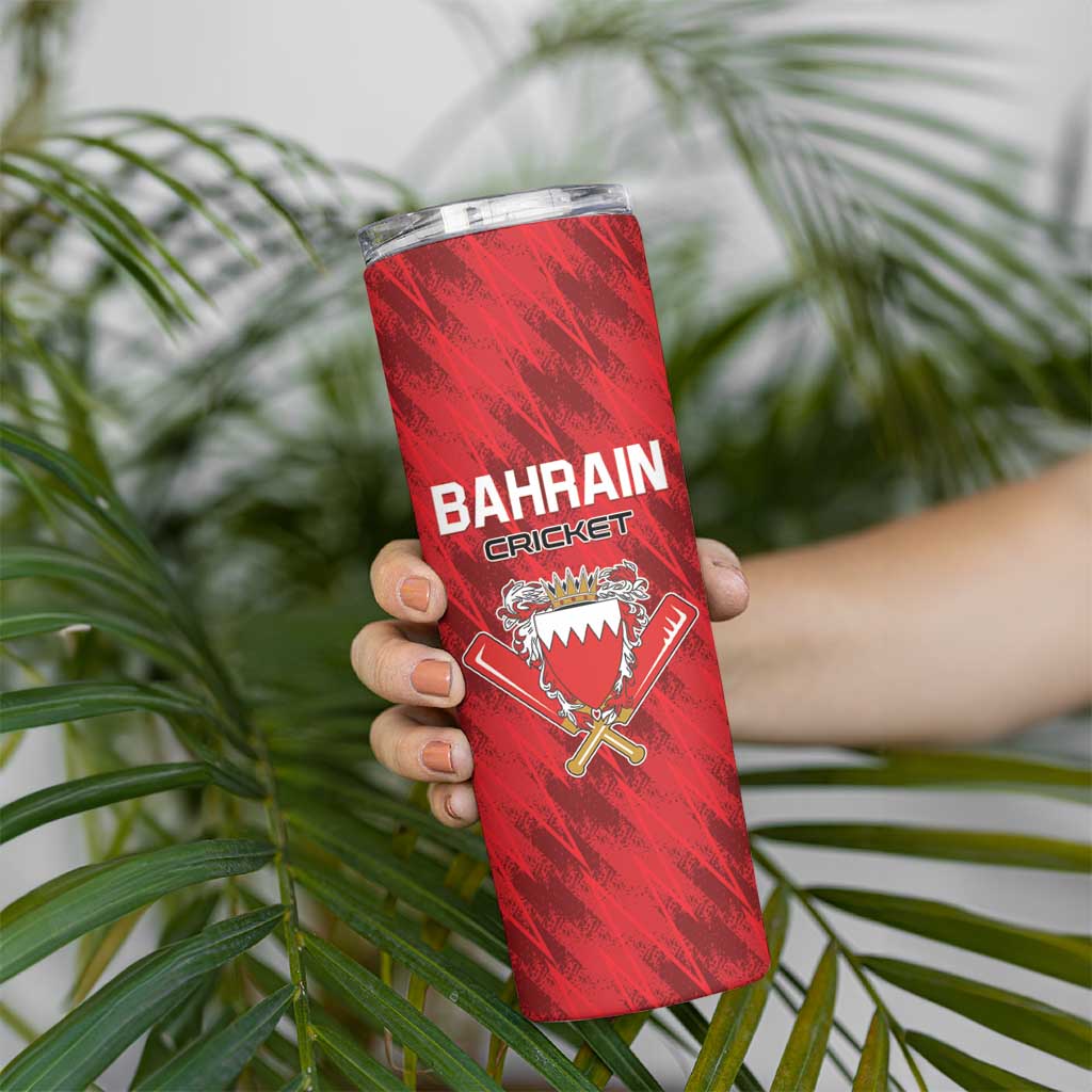 Custom Bahrain Cricket Skinny Tumbler Come On Team Bahrain - Wonder Print Shop