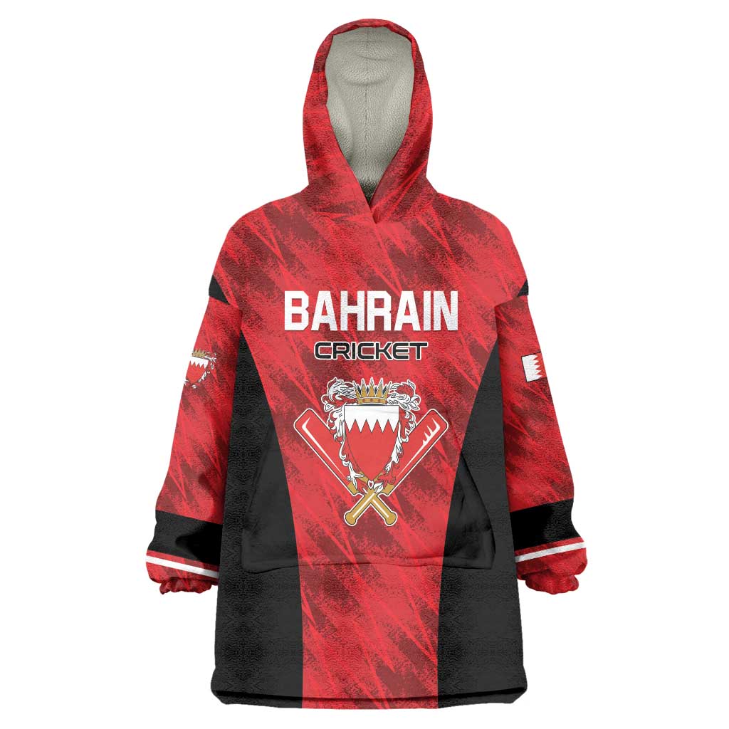 Custom Bahrain Cricket Wearable Blanket Hoodie Come On Team Bahrain - Wonder Print Shop