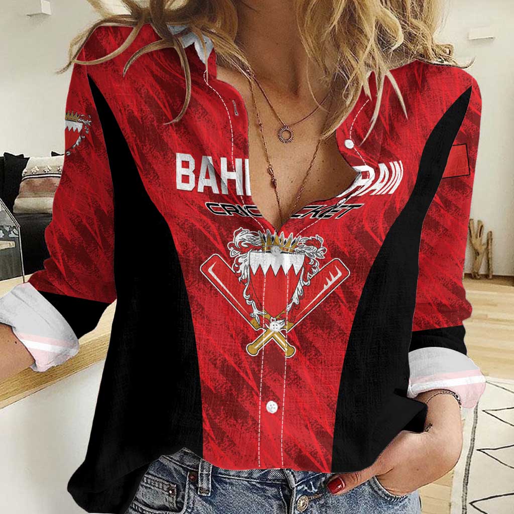 Custom Bahrain Cricket Women Casual Shirt Come On Team Bahrain - Wonder Print Shop