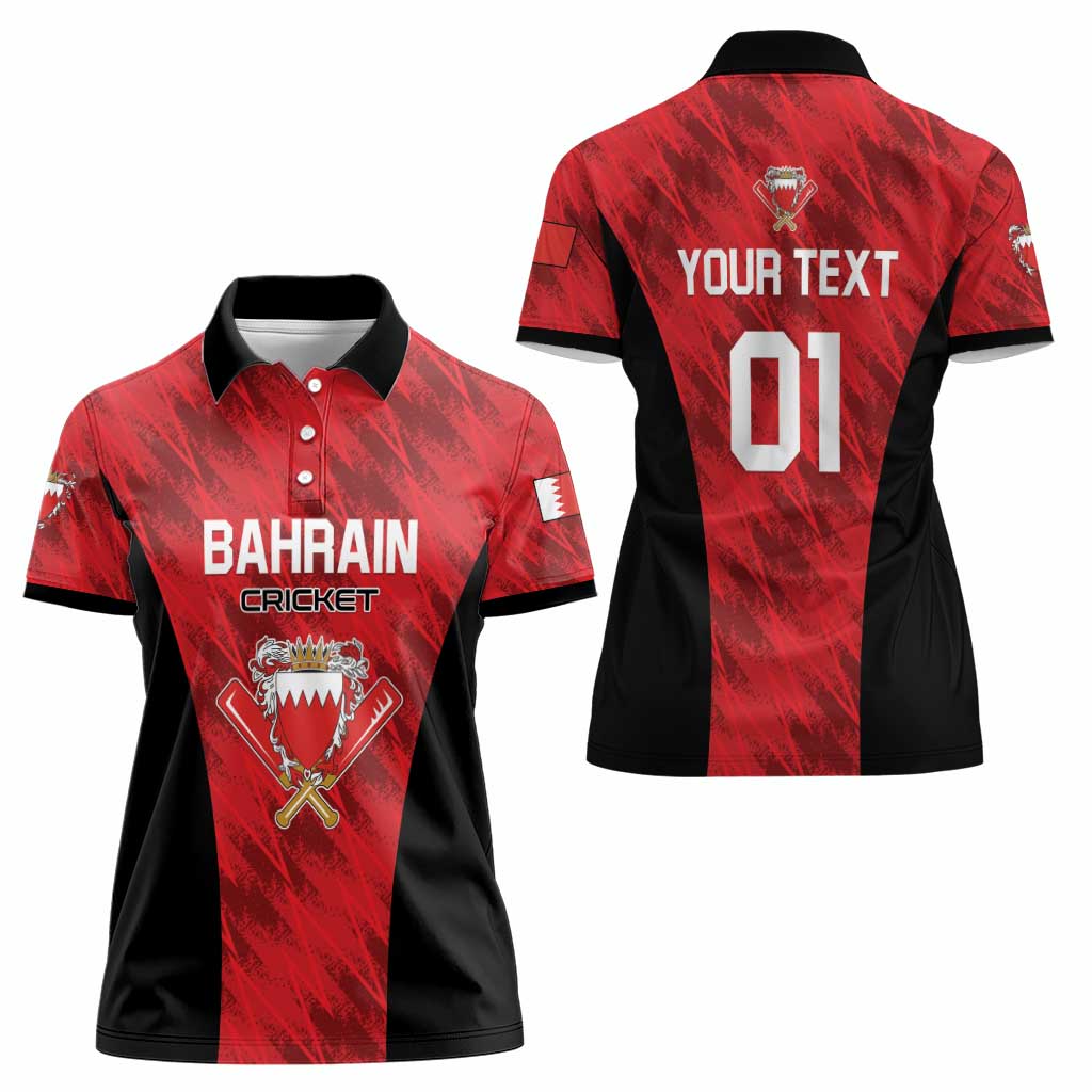 Custom Bahrain Cricket Women Polo Shirt Come On Team Bahrain - Wonder Print Shop