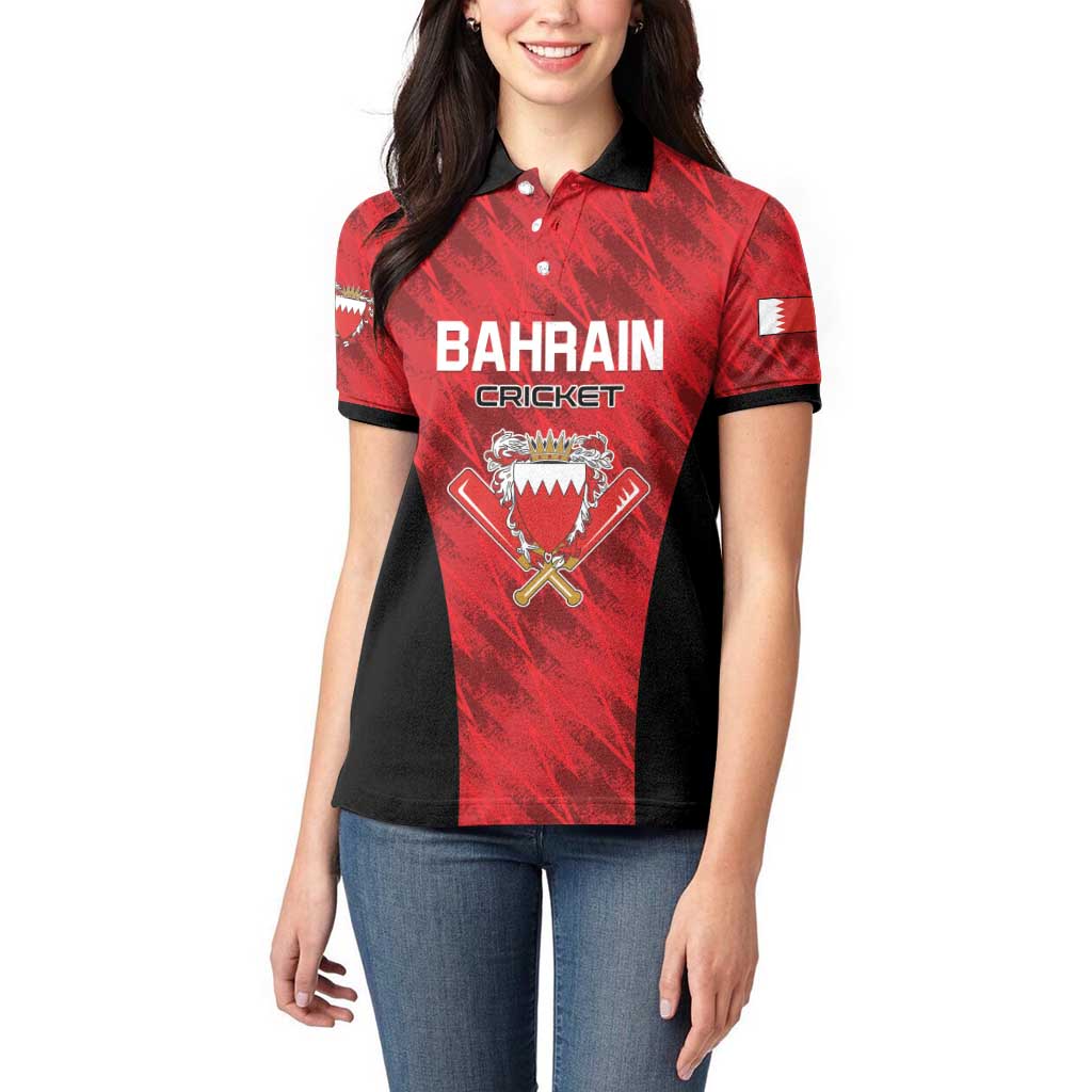 Custom Bahrain Cricket Women Polo Shirt Come On Team Bahrain - Wonder Print Shop