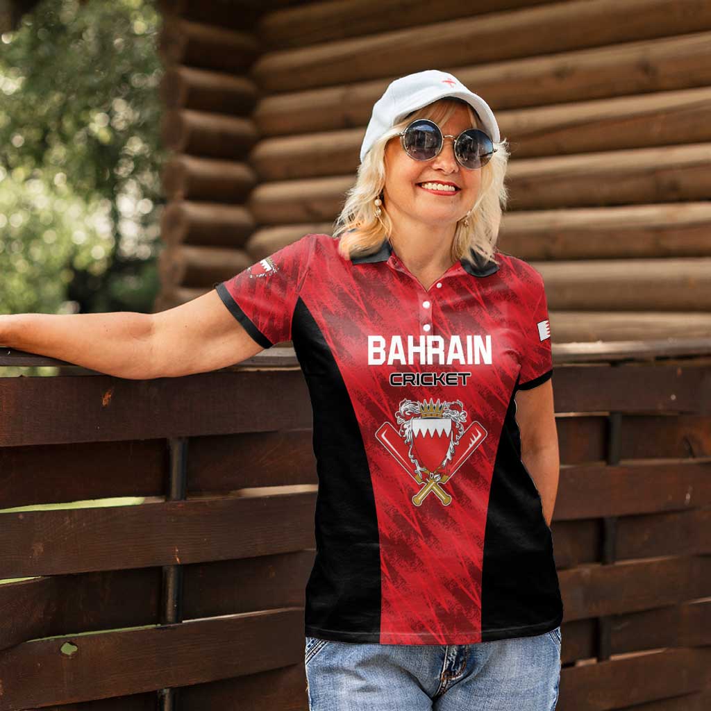 Custom Bahrain Cricket Women Polo Shirt Come On Team Bahrain - Wonder Print Shop