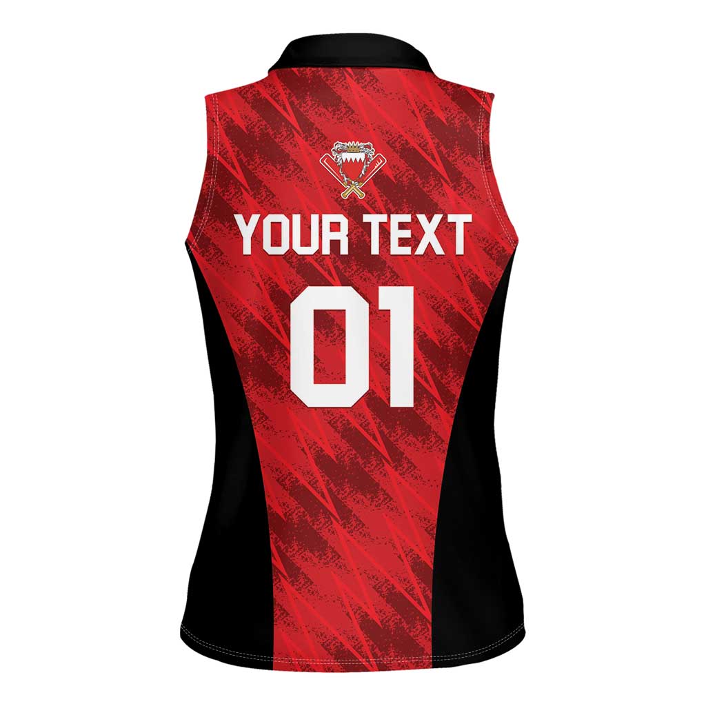 Custom Bahrain Cricket Women Sleeveless Polo Shirt Come On Team Bahrain - Wonder Print Shop