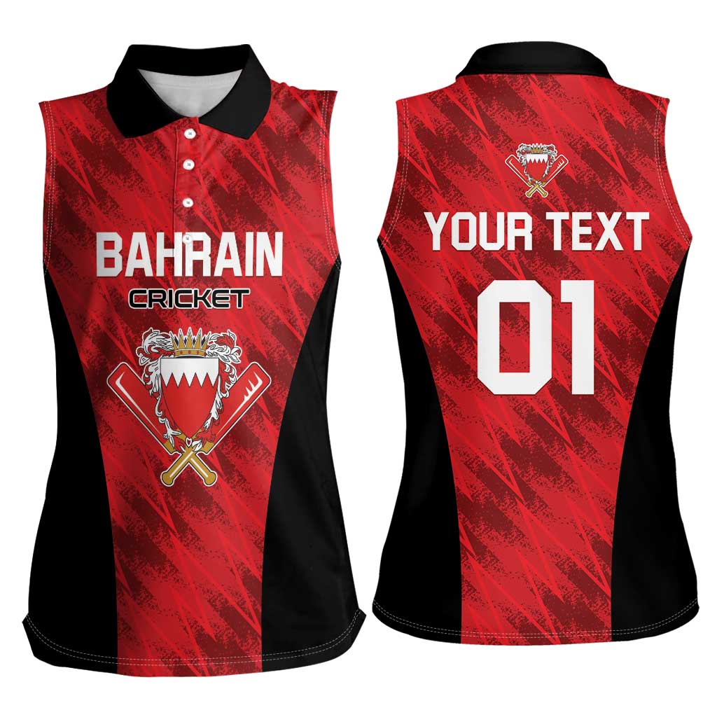Custom Bahrain Cricket Women Sleeveless Polo Shirt Come On Team Bahrain - Wonder Print Shop