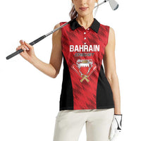Custom Bahrain Cricket Women Sleeveless Polo Shirt Come On Team Bahrain - Wonder Print Shop
