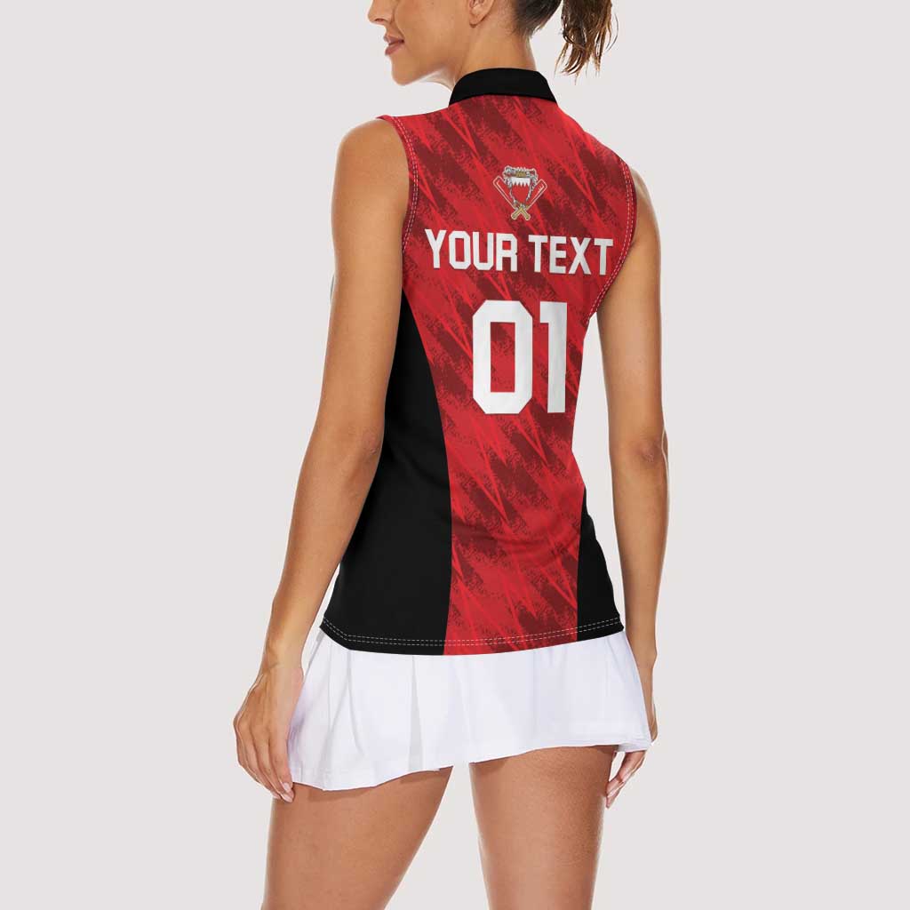 Custom Bahrain Cricket Women Sleeveless Polo Shirt Come On Team Bahrain - Wonder Print Shop