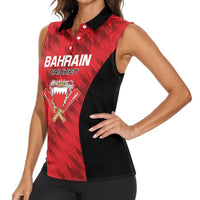 Custom Bahrain Cricket Women Sleeveless Polo Shirt Come On Team Bahrain - Wonder Print Shop