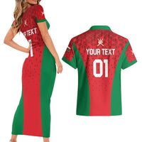 Custom Oman Cricket Couples Matching Short Sleeve Bodycon Dress and Hawaiian Shirt Team Oman Come On - Wonder Print Shop