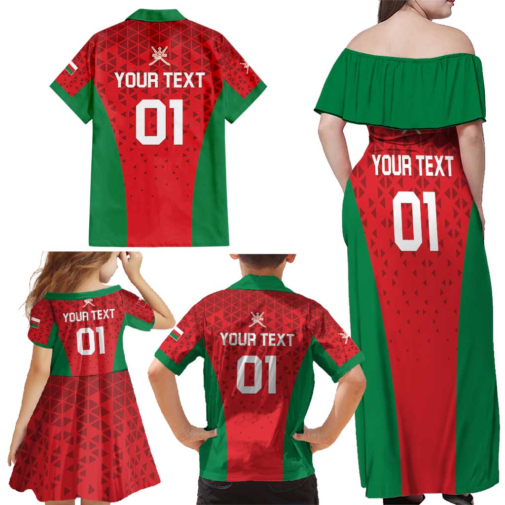 Custom Oman Cricket Family Matching Off Shoulder Maxi Dress and Hawaiian Shirt Team Oman Come On - Wonder Print Shop