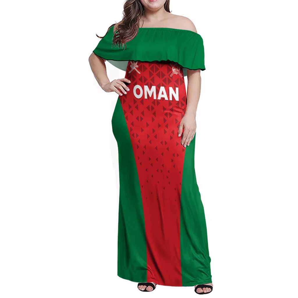 Custom Oman Cricket Family Matching Off Shoulder Maxi Dress and Hawaiian Shirt Team Oman Come On - Wonder Print Shop