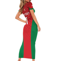 Custom Oman Cricket Family Matching Short Sleeve Bodycon Dress and Hawaiian Shirt Team Oman Come On - Wonder Print Shop