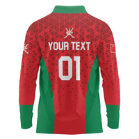 Custom Oman Cricket Long Sleeve Polo Shirt Team Oman Come On - Wonder Print Shop