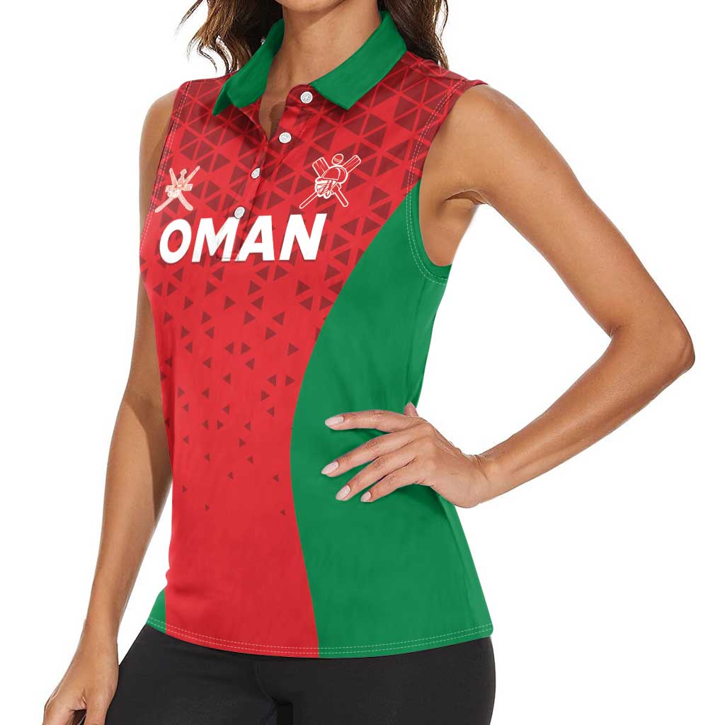 Custom Oman Cricket Women Sleeveless Polo Shirt Team Oman Come On - Wonder Print Shop