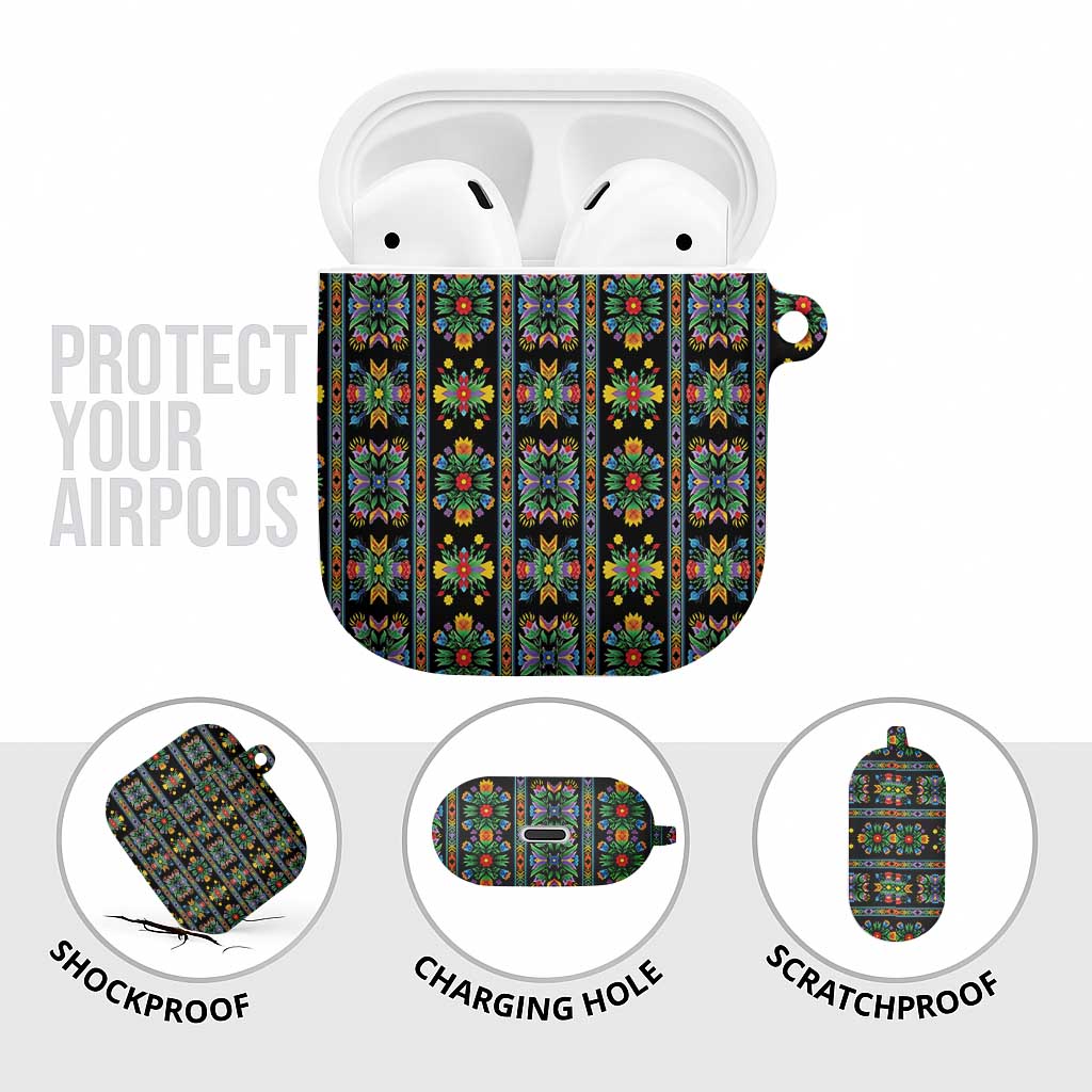 Regalia Stripe Floral Pattern AirPods Case Colorful Attractive - Wonder Print Shop