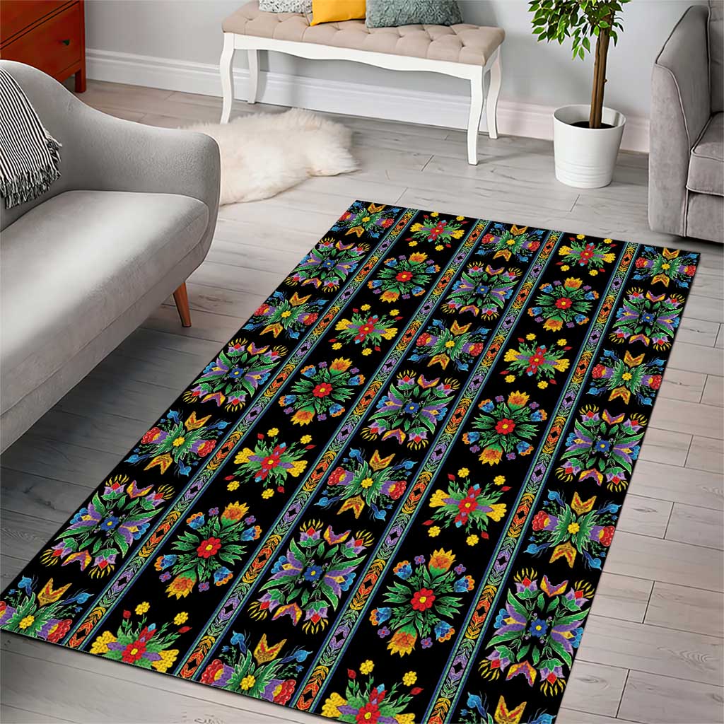 Regalia Stripe Floral Pattern Area Rug Colorful Attractive - Wonder Print Shop
