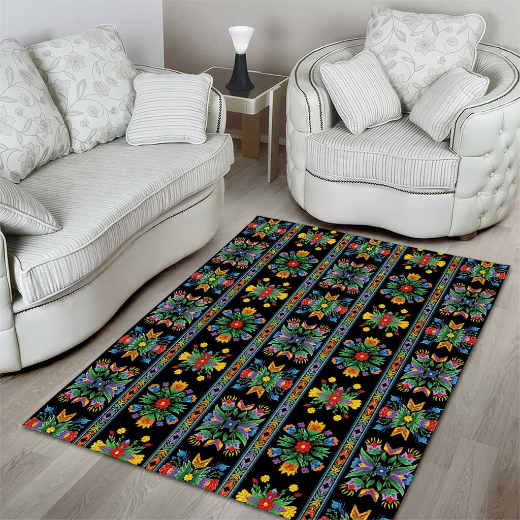 Regalia Stripe Floral Pattern Area Rug Colorful Attractive - Wonder Print Shop