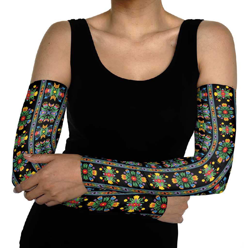 Regalia Stripe Floral Pattern Arm Sleeves Colorful Attractive - Wonder Print Shop