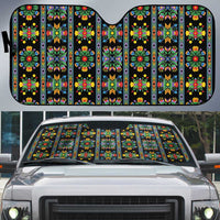 Regalia Stripe Floral Pattern Auto Sun Shade Colorful Attractive - Wonder Print Shop