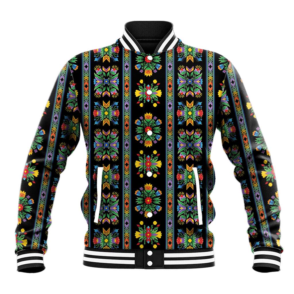 Regalia Stripe Floral Pattern Baseball Jacket Colorful Attractive - Wonder Print Shop