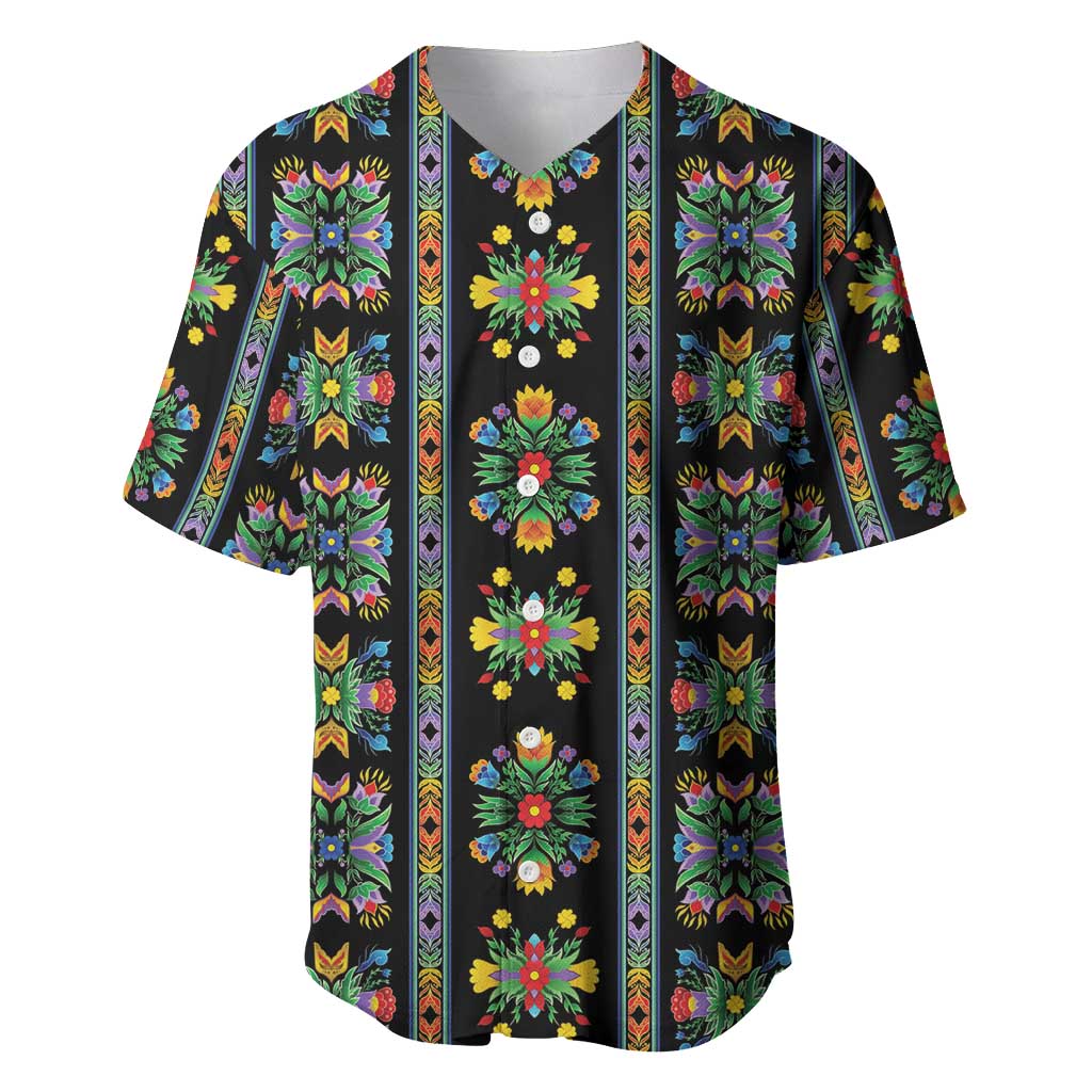Regalia Stripe Floral Pattern Baseball Jersey Colorful Attractive - Wonder Print Shop