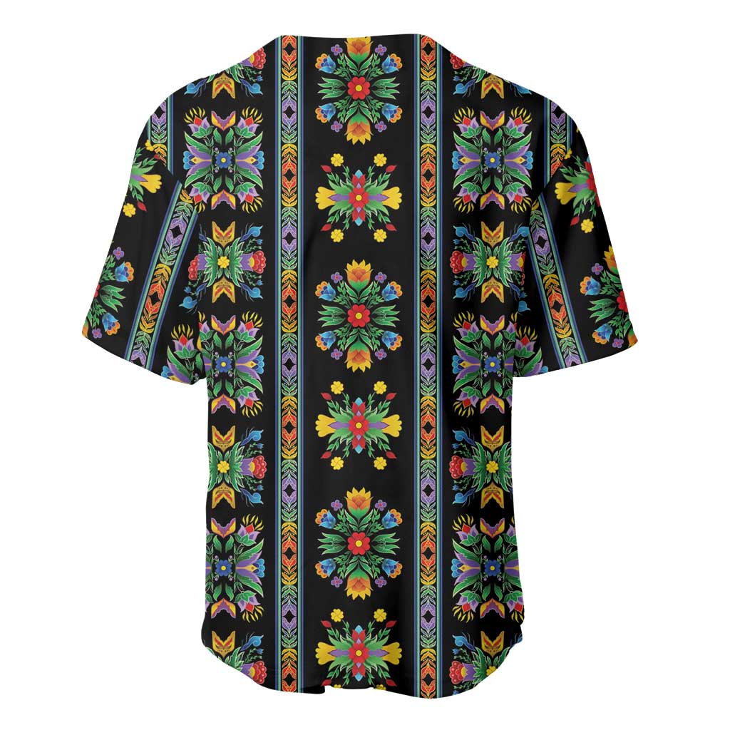 Regalia Stripe Floral Pattern Baseball Jersey Colorful Attractive - Wonder Print Shop