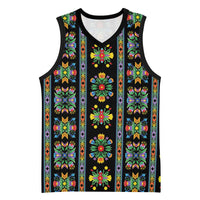 Regalia Stripe Floral Pattern Basketball Jersey Colorful Attractive - Wonder Print Shop