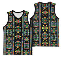 Regalia Stripe Floral Pattern Basketball Jersey Colorful Attractive - Wonder Print Shop