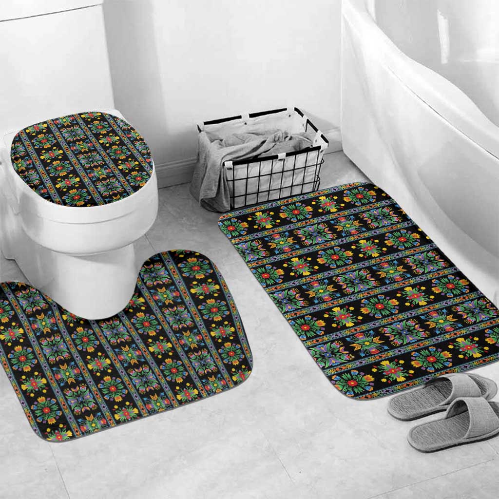 Regalia Stripe Floral Pattern Bathroom Set Colorful Attractive - Wonder Print Shop