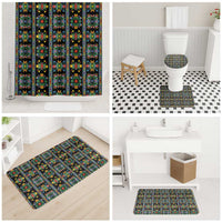 Regalia Stripe Floral Pattern Bathroom Set Colorful Attractive - Wonder Print Shop