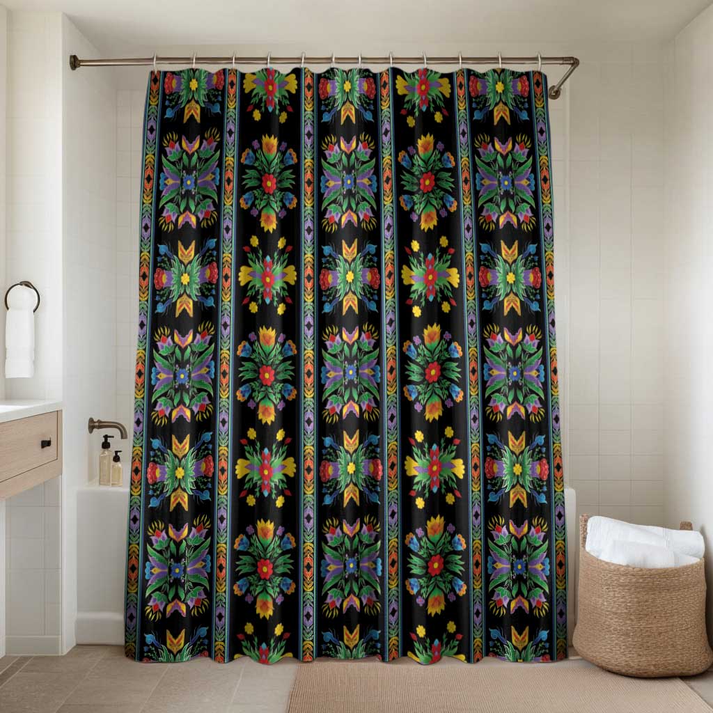 Regalia Stripe Floral Pattern Bathroom Set Colorful Attractive - Wonder Print Shop