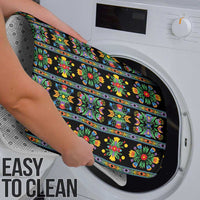 Regalia Stripe Floral Pattern Bathroom Set Colorful Attractive - Wonder Print Shop
