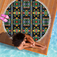 Regalia Stripe Floral Pattern Beach Blanket Colorful Attractive - Wonder Print Shop