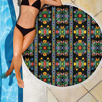Regalia Stripe Floral Pattern Beach Blanket Colorful Attractive - Wonder Print Shop
