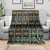 Regalia Stripe Floral Pattern Blanket Colorful Attractive - Wonder Print Shop