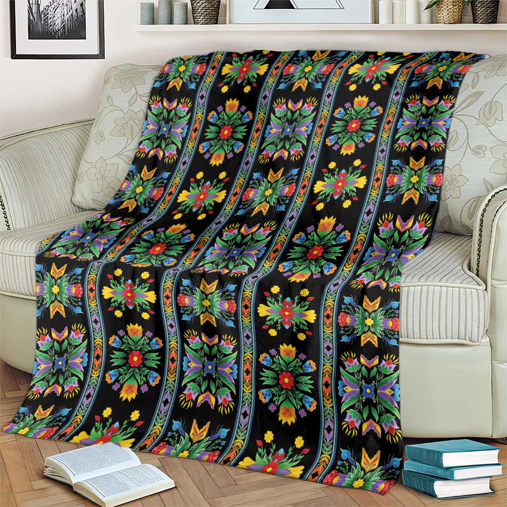 Regalia Stripe Floral Pattern Blanket Colorful Attractive - Wonder Print Shop