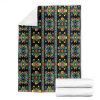 Regalia Stripe Floral Pattern Blanket Colorful Attractive - Wonder Print Shop